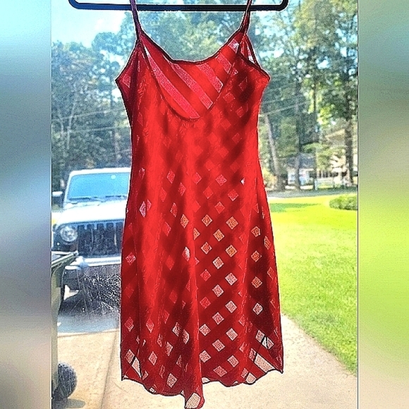 Vintage Lucie Ann II Red Slip Dress Nightgown Medium - Picture 6 of 10